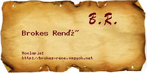 Brokes René névjegykártya